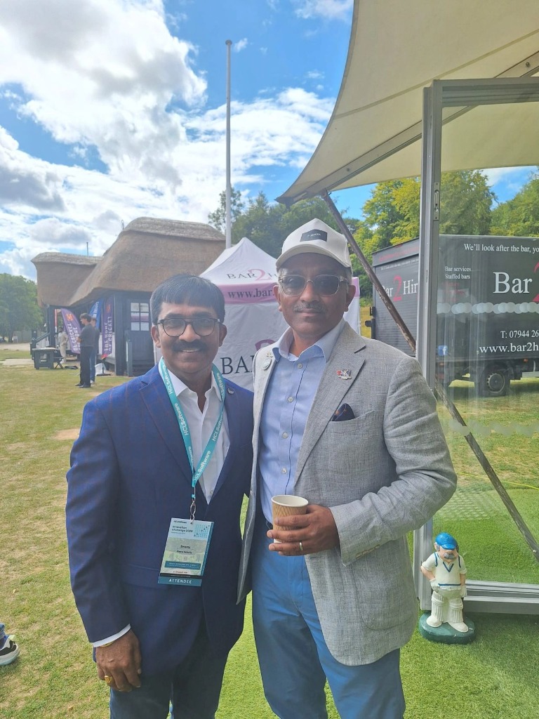 Padala Swamy (Phana) with Kalyan Kumar (HCLSoftware) at HCL SYNC Innovation eXchange 2026 at Wormsley Estate